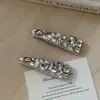 Pinza para el pelo tipo gota de agua con diamantes brillantes estilo coreano, sensación de lujo ligero de alta gama, pasador simple para flequillo lateral, accesorio para el cabello