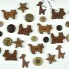 Botones de Madera, Animales Lindos, Botones de Cáscara de Coco, Pulseras, Collares, Colgantes, Pendientes, Accesorios para el Cabello Hechos a Mano con Cuentas para DIY