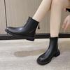 Botines para Mujer 2025 Nuevos Botines de Terciopelo Individuales Botas de Invierno Estilo Británico Botines Chelsea Ajustados Color Blanco Crudo Botines Color Nude