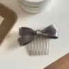 Grampo de Cabelo Prata com Laço para Mulheres, Simples para Franja e Cabelos Quebrados, Pente Clipe para Testa de Princesa