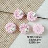 Cadena para teléfono móvil con cuentas de aleación, collar y horquilla, accesorios para el cabello, con diseño de conejo de viento y flores de color macarrón