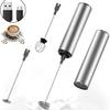Recargable por USB Acero Inoxidable Portátil Eléctrico Pequeño Doméstico Crema para Hornear Leche Espumador Batidor de Huevos Agitación de Café