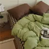 Estilo ins combina y combina algodón lavado amigable con la piel juego de cuatro piezas sábana funda de edredón dormitorio de estudiante juego de tres piezas ropa de cama sábana bajera 4
