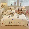 Funda de edredón de terciopelo de leche pieza única invierno más terciopelo engrosada doble cara terciopelo coral ropa de cama para el hogar funda de edredón juego de sábanas de franela