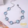 Pulseira de Topázio Natural com Corte Fogos de Artifício e Brilho Semelhante ao Fogo, Inlaid com Prata Esterlina S925, Fashionável, Única, De Alta Qualidade, Estilo Ins