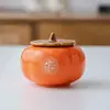 Todo va bien Tarro de caqui tarro de caramelo sellado de cerámica mini tarro de té decoración creativa para inauguración de casa tarro de aromaterapia