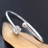 Nafuge Joyería de Plata al por Mayor Vintage Hueco Cuadrado Redondo Pulsera para Mujer Hecha a Mano Plata de Ley 925 Pulsera Abierta