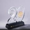 Souvenirs de Cristal Digital Incrustados con Monedas de Oro y Plata Entrada del Personal diy Aniversario del Banco Reunión Anual Premios