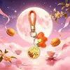 Festival de Mediados de Otoño Día Nacional Pequeño Regalo Personalización Oro Puro 999 Llavero de Pastel de Luna Cadena para Teléfono Colgante Souvenir de Negocios Caja de Regalo