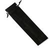 Bolsa de Tecido Não Tecido Preta com Cordão e Alça de Couro, Saco de Presente para Carteira, Bolsa Espessa à Prova de Poeira para Utensílios de Mesa ao Ar Livre