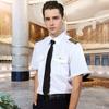 Verão piloto de aviação comissária capitão uniforme de trabalho camisa profissional camisa branca masculina e feminina terno vazio menos