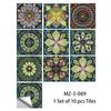 Adhesivos de azulejos Mandala de 10 piezas, simulación de azulejos, autoadhesivos, impermeables, resistentes al desgaste, antideslizantes, para renovación del hogar, adhesivos para piso esmerilados