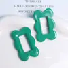 Versión coreana de anillo cuadrado hueco con borde de color onda de color, accesorios de parche de resina, pendientes DIY, material para carcasa de teléfono móvil