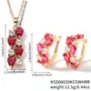Moxi Transfronteiriço Assimétrico Zircônia Multi-Color Doce Moda Cobre Inlaid Zircônia Argola de Orelha Colar Conjunto de Joias Atacado