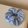 Bordado Estilo Floresta Pequena Faixa de Cabeça Floral Nova Estilo Coreano Xadrez Gentil Toque de Alto Padrão Grampo de Cabelo Acessório de Cabelo Faixa de Cabeça para o Topo Craniano Acessório de Cabelo