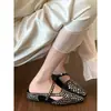 Primer Encuentro Temporada Pañuelo Francés Elegante Zapatillas de Casa Ropa de Abrigo para Mujer 2026 Otoño Nueva Llegada Mules Puntiagudos