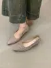 Primer Encuentro Jifa Zapatos Planos Elegantes Franceses para Mujer Otoño 2026 Suede Retro Correas Tejidas Corte Bajo Cuña Commute