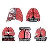 Terapeuta Respiratorio Órgano Corazón Rojo Pulmón Insignia de Metal Accesorios Concepto Conmemorativo Médico Broche