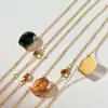 Collar Lipar Crystal Luz de Lujo Nicho Baoman Multicolor Corte Irregular Aguamarina Diseño Simple para Mujer