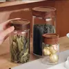 Tarro de Almacenamiento de Vidrio de Madera de Acacia Tarro para Café en Grano Té Tarro de Almacenamiento de Granos de Cocina Vidrio de Borosilicato Alto Tarro Sellado