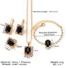 Conjunto de Joias Quadrado de Diamante Novo Estilo Europeu e Americano Elegante de Alta Qualidade Colorido Strass Moda Colar Corrente de Suéter Conjunto de Joias