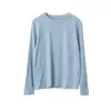 Camiseta Versátil de Color Sólido de Manga Larga OufanClassic para Mujer, Nueva Camiseta Interior de Cuello Redondo, Camiseta Base 3254