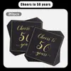 Servilletas de Papel Temáticas de Cumpleaños en Negro Oro y Oro Rosa, Temáticas por Edad, para Jubilación, Nacimiento de Bebé, Compromiso, Servilletas de Fiesta con Gradiente de Colores