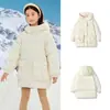 Ropa para Niños Balabala Chaqueta de Plumas para Niñas Abrigo Acolchado para Niños Abrigo Grueso de Invierno Top con Capucha de Textura Dulce