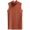 Nuevo Top Térmico de Media Altura para Mujer Otoño e Invierno, Camiseta Interior sin Mangas, Corte Ajustado, Chaleco de Hombros Anchos Forrado de Felpa