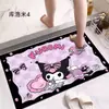 Tapete de Chão de Lama Diatomácea Cartoon Kuromi para Entrada de Casa, Tapete Decorativo Fofo para Porta, Tapete para Pés de Banheiro Absorvente de Água Antiderrapante