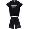 Traje deportivo de manga corta estilo americano para hombre y mujer, camiseta con estampado de letras Trapstar, camiseta holgada para hombre