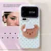 Adecuado para funda de teléfono Xiaomi 17 Pro, Xiaomi 15, XIAOMI 17, anticaída, creativo, femenino, lunares azules, gorro de dormir, oso
