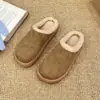 Zapatillas de Felpa Baotou para Invierno al Aire Libre sin Cordones Suela Gruesa Peludas para Mujer de Algodón 2026 Cálidas