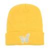 Estilo Coreano Outono e Inverno Novo Gorro de Tricô Estampado de Borboleta Gorro Pulôver Gorro Quente de Lã para Viagem