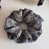 Scrunchie Floral de Borda Ondulada Estilo Coreano, Prendedor de Cabelo Dobrado em Camadas para Meninas, Acessório para Coque