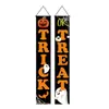 Banner de Couplet de Halloween da Amazon Bandeira de Exportação Tecido Pendurado de Abóbora e Caveira Decoração de Feriado Banner de Tapeçaria para Varanda