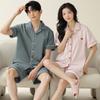 Pijamas de algodón de manga corta de verano para parejas, Año Nuevo 2024, para hombres y mujeres, ropa informal fina para el hogar.