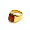 Anillo cuadrado de titanio con gemas multicolor, estilo europeo y americano, personalizado, moda simple, pulsera versátil de lujo ligero de alta calidad