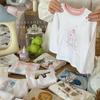 Camiseta para Niñas, Algodón Puro, Clase A, Camiseta Base de Manga Larga para Niñas, Estilo Otoño, Estampado de Dibujos Animados, Cuello Redondo, para Niñas Pequeñas