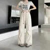 Pantalones Impermeables de Exterior Color Sólido Dopamina Verano Secado Rápido Pantalones Cargo Puños Ajustables Forma de Pera Holgados para Parejas
