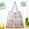Bolsa de compras plegable de gran capacidad, bolso de mano portátil para supermercado, impresión de logotipo, bolsa de almacenamiento 190T, directo de fábrica