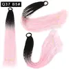 Pelucas Trenzadas de Colores Estilo Europeo y Americano, Coletas de Color Degradado, Trenzas de Espiga de Celebridades de Internet, Trenzas de Boxeadora de Tres Hebras para Discoteca