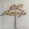 Pastel de Cumpleaños Spot Letras Inglesas Corazón Calado Decoraciones de Madera Decoración para Insertar en Pastel de Boda