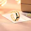 Anillo Abierto de Bambú Esmaltado con Circonita Micro-pavimentada de Gama Alta, Goteo de Aceite, Lujo Ligero, Moderno y Personalizado, Anillo Hueco de Doble Capa