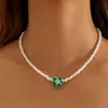 Estilo Bohemio Europeo y Americano Collar de Perlas de Arroz Plumeria Transfronterizo Nuevo Collar de Perlas Estilo Vacacional Playa de Verano