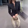 Roupas Femininas Europeias e Americanas Transfronteiriças Outono 2026 Retrô Versátil Gola Alta Jaqueta Curta de Botão D63554 AliExpress