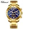 Chenxi Reloj Dorado Transfronterizo Reloj para Hombre Reloj de Pulsera de Negocios Reloj de Cuarzo Luminoso Impermeable