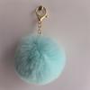 Colgante de bola de pelo sintético de conejo rex de imitación de 8 cm, llavero, accesorios para bolso de joyería DIY, colgante de bola de lana al por mayor