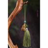 Sândalo Verde Bola Sachet Oca Pingente de Carro Estilo Retrô Pingente para Celular Mochila Feminina Joia Portátil