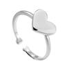 Anillo de amor brillante de plata esterlina S925, joyería de temperamento de nicho, anillo abierto simple en forma de corazón, tendencia de moda, adornos para mujer
